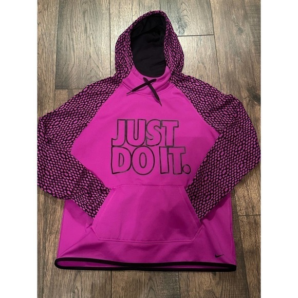 Nike Tops - Nike Hoodie Purple / Magenta Therma-Fit High Neck Lightweight Size Medium